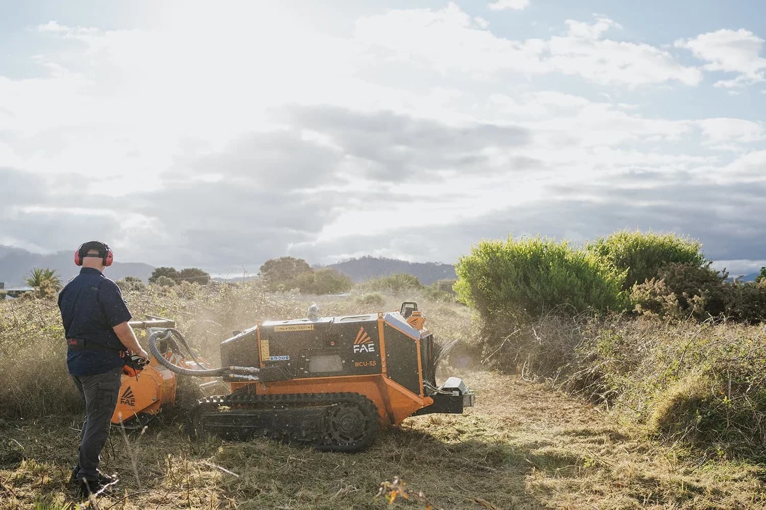 Vegetation processed into a fine mulch layer on site